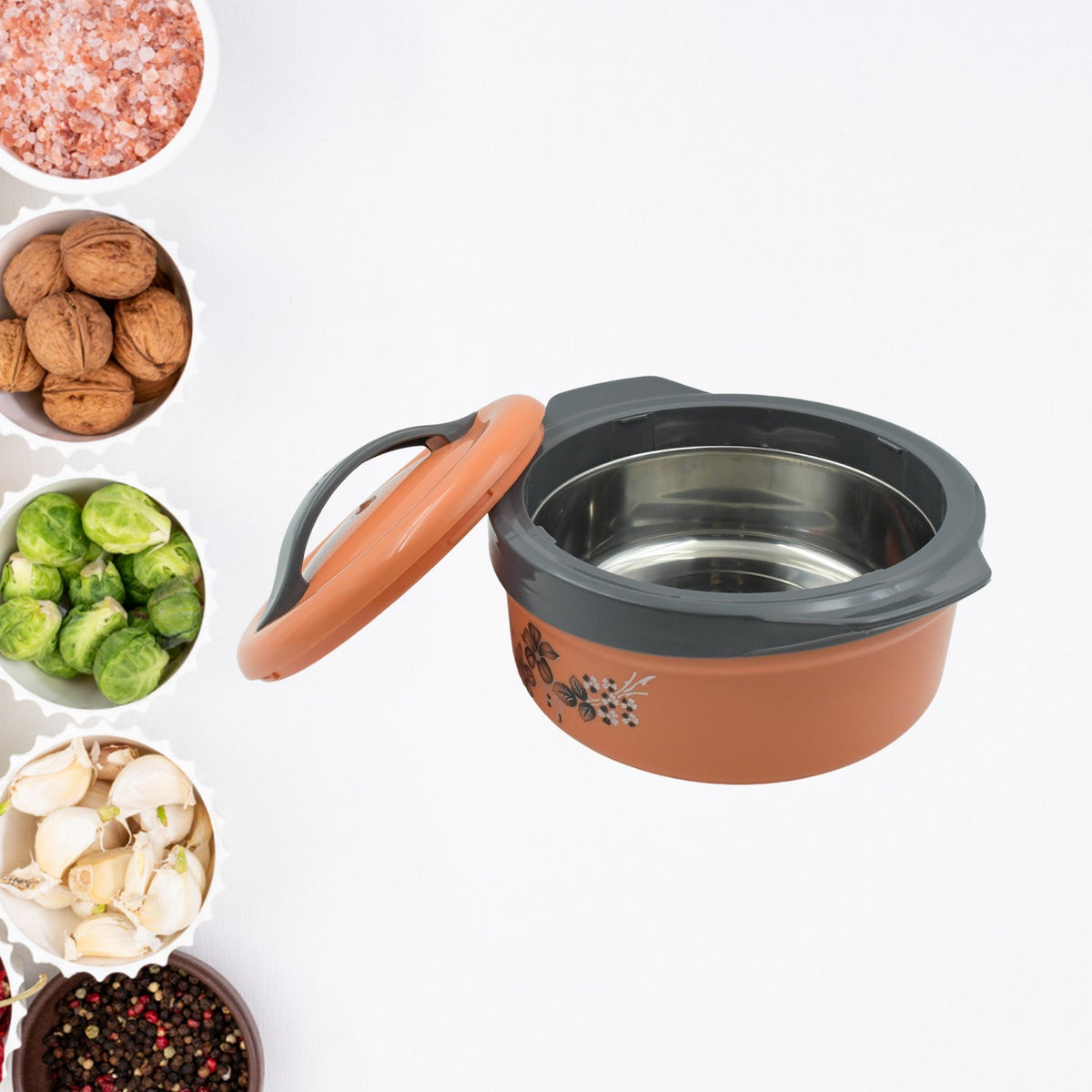 Insulated Casserole Box – Floral Steel Hot Pot 2500ml – alternate view