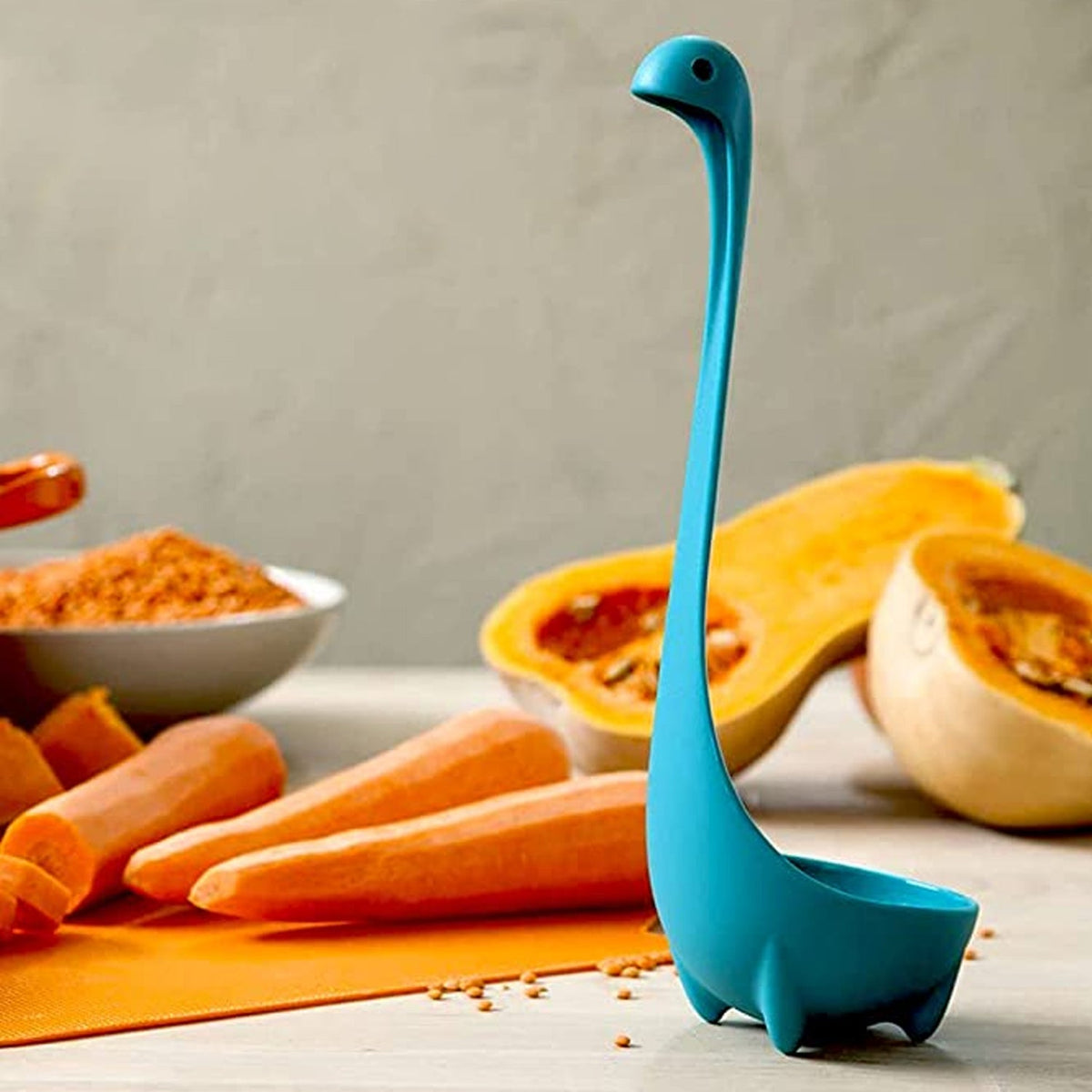 Silicone Soup Spoon – Multifunctional Strainer & Ladle – detail view