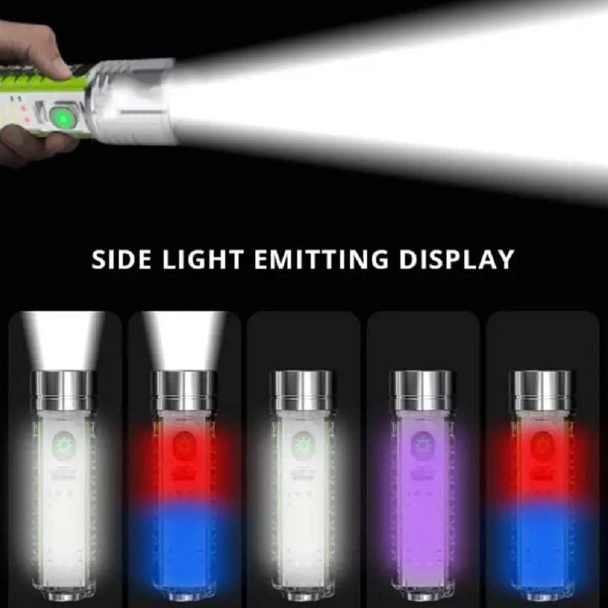 Rechargeable Flashlight – USB Mini LED Torch with Zoom – view 7