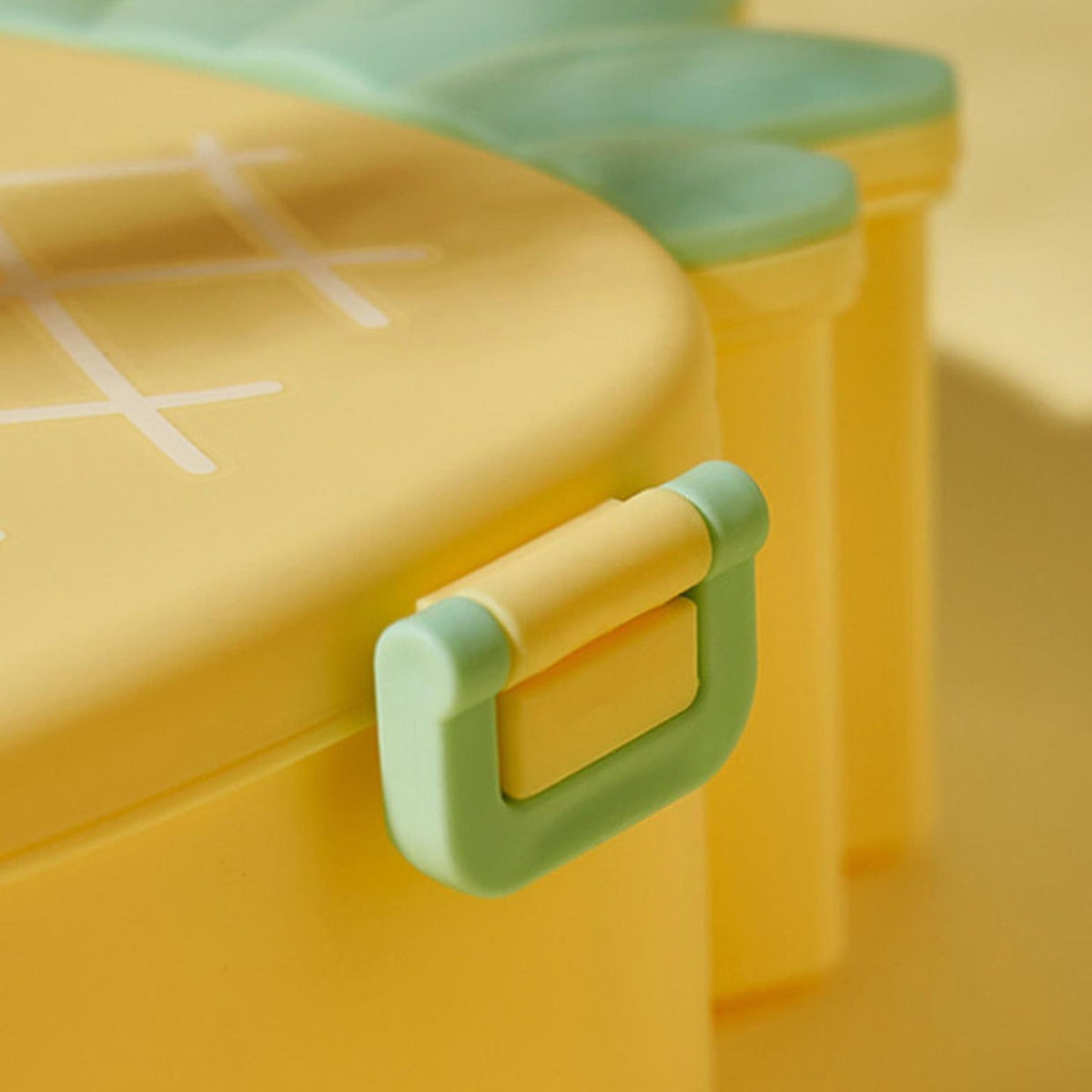 Kids Bento Lunch Box – Pineapple Design with Fork & Spoon – alternate view