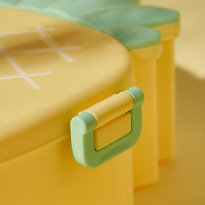 Kids Bento Lunch Box – Pineapple Design with Fork & Spoon – alternate view
