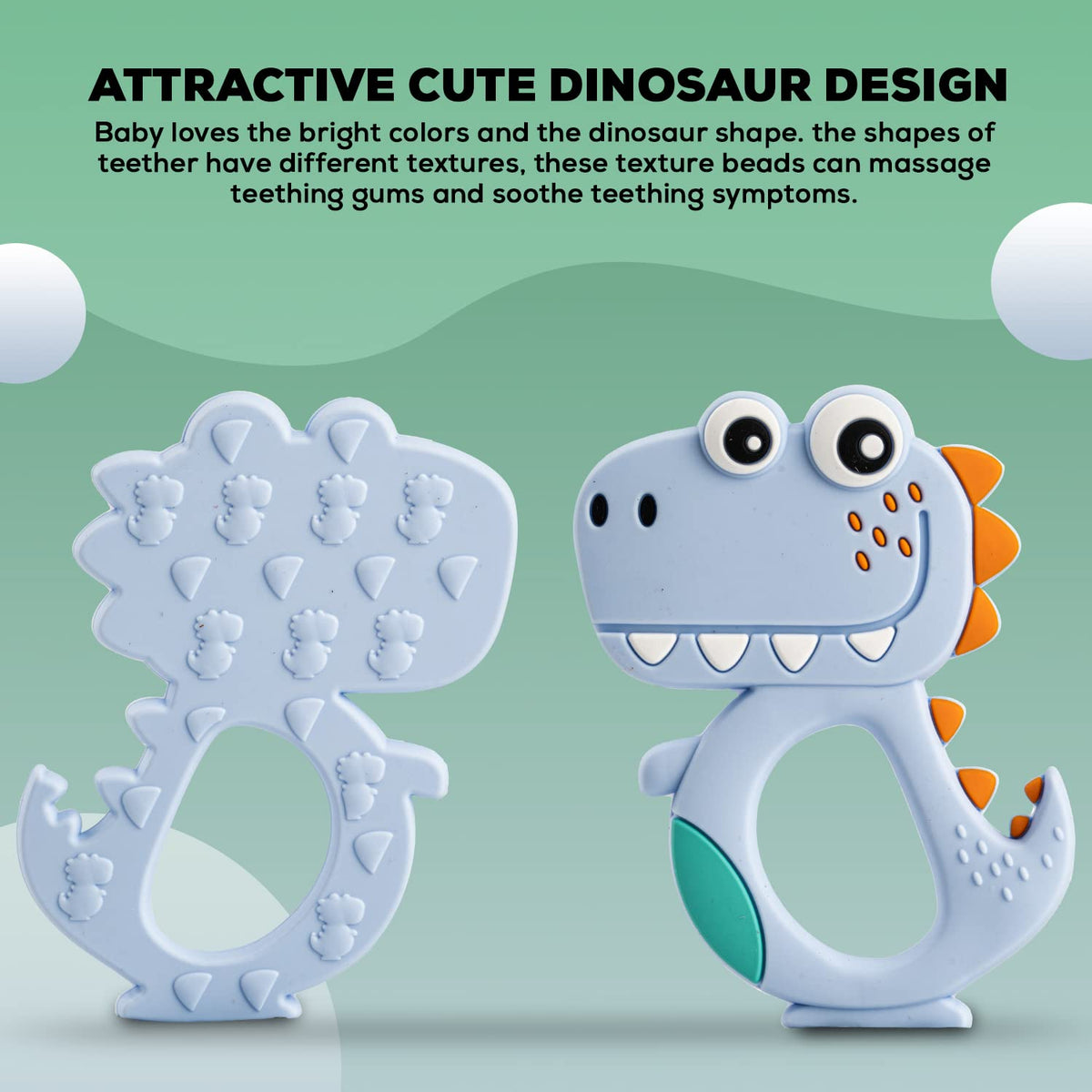 Dinosaur Baby Teether – Soft BPA-Free Silicone – view 7