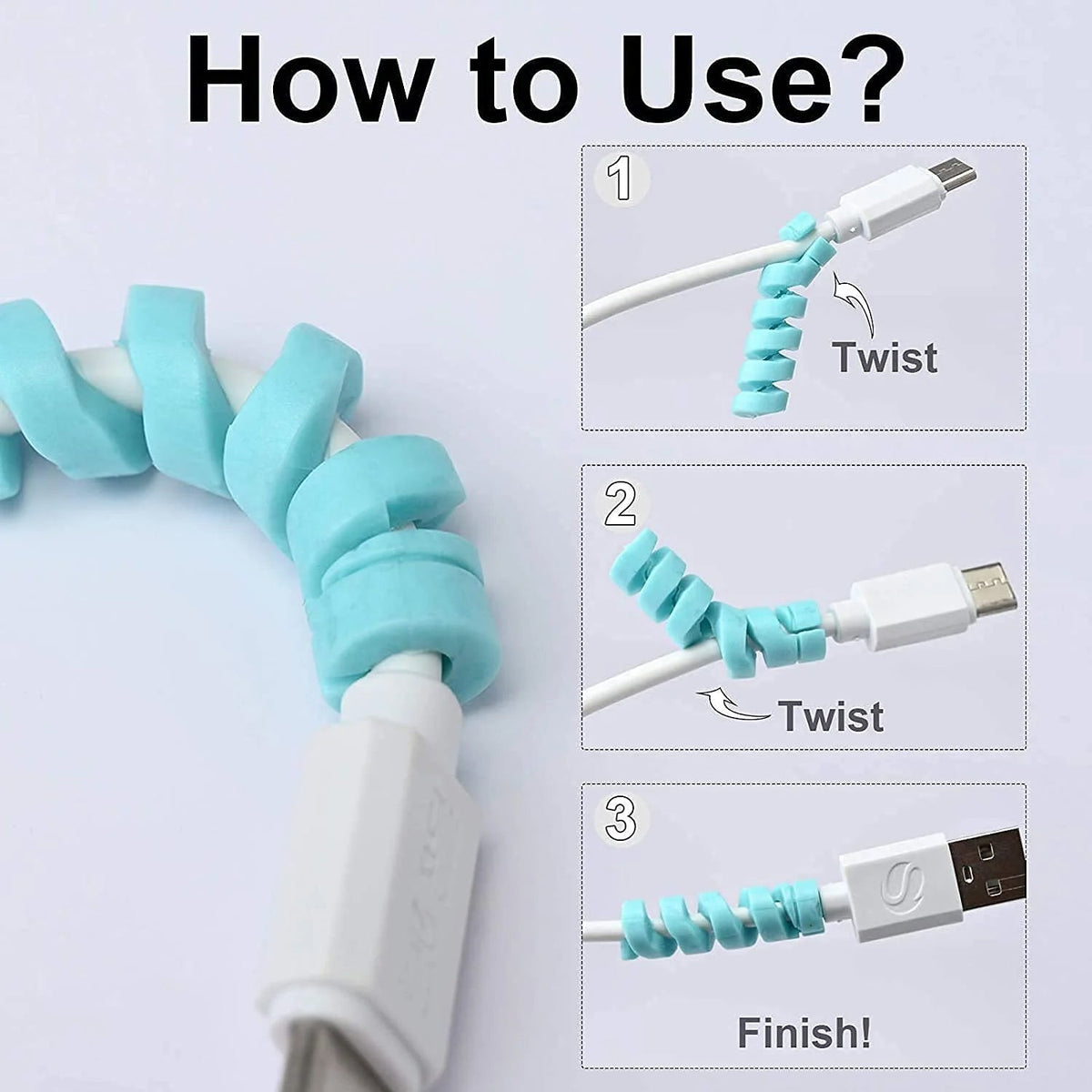Cable Protector – 10-Pack Flexible Silicone for Chargers – view 10