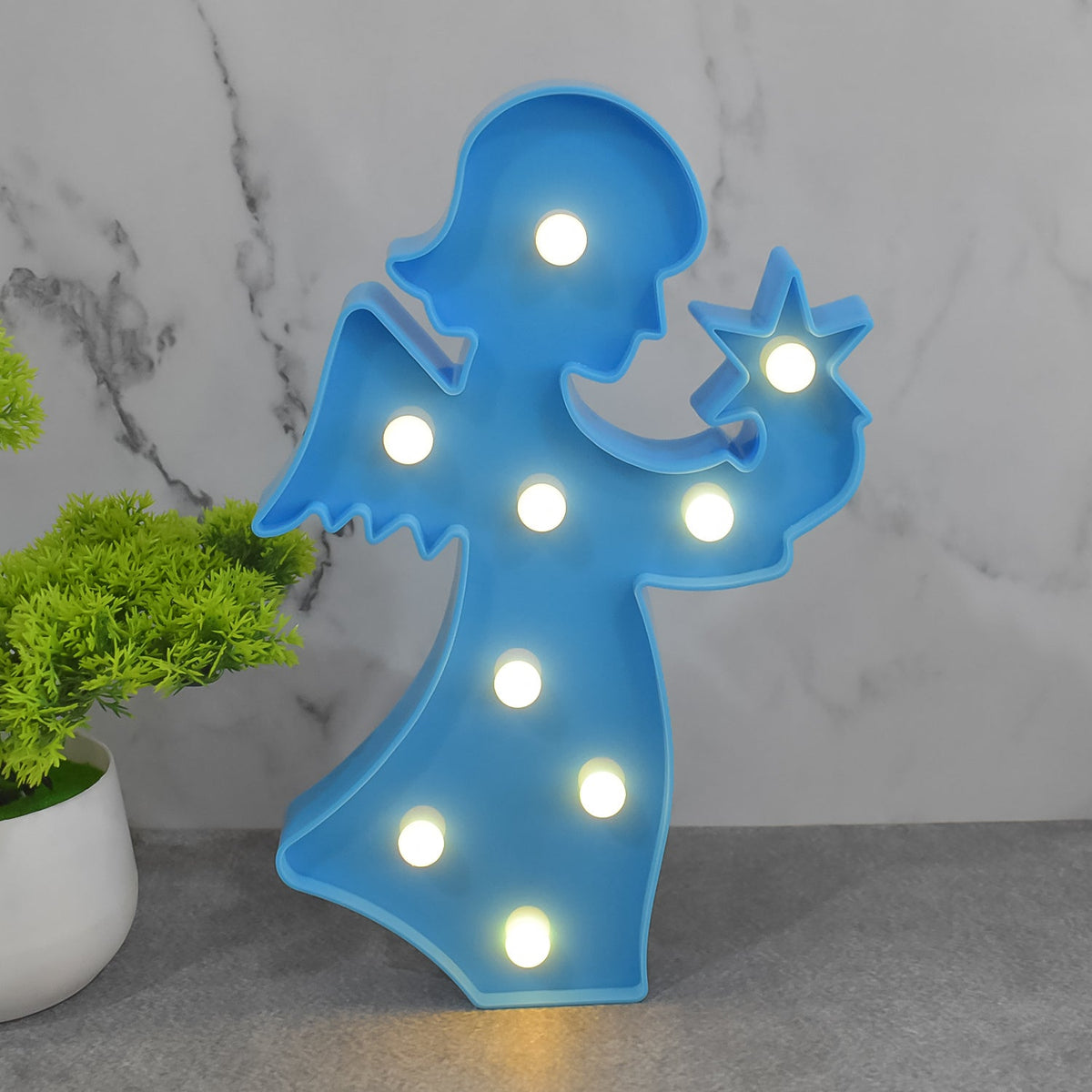 LED Angel Night Light – Battery Operated Room Decor – detail view