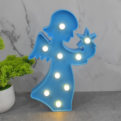 LED Angel Night Light – Battery Operated Room Decor – detail view