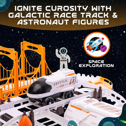 Space Race Track set – Kids Cosmic Adventure Toy – close-up