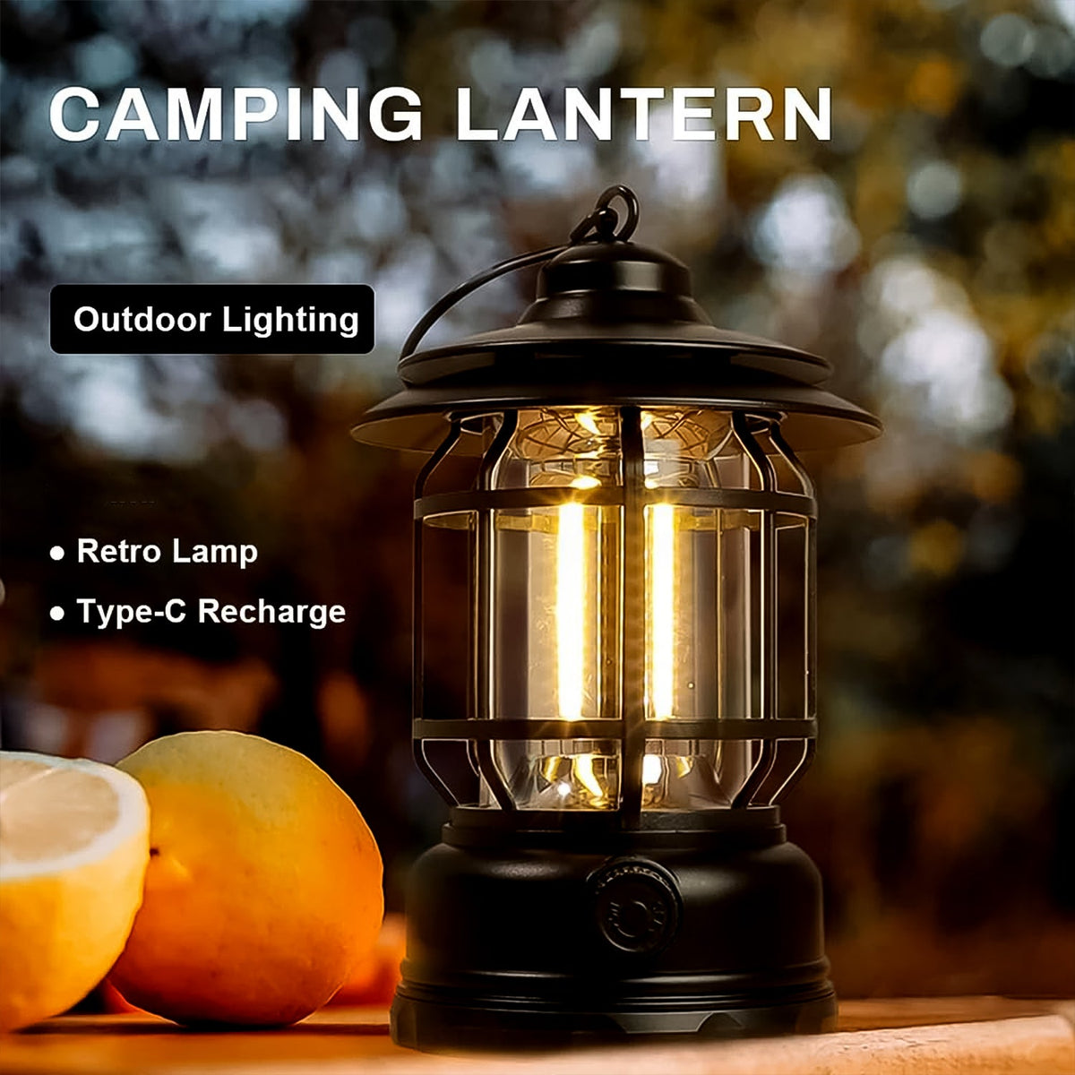 Rechargeable LED Camping Lantern – Retro Dimmable Light – view 6