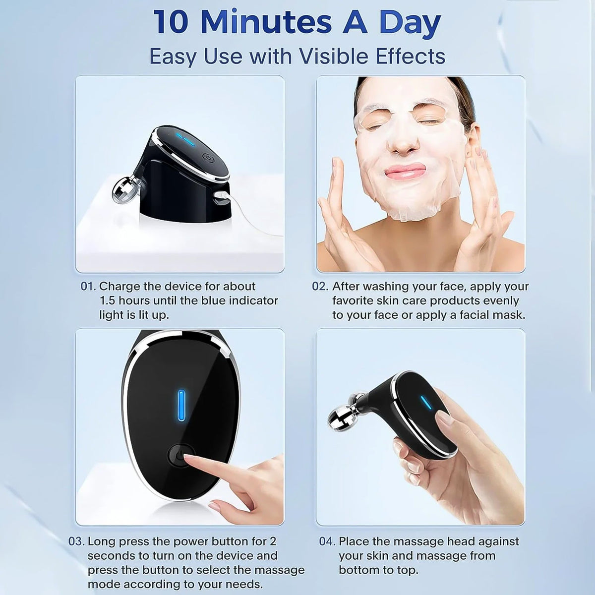 Microcurrent Face Massager – Skin Tightening & Wrinkle Care – detail view