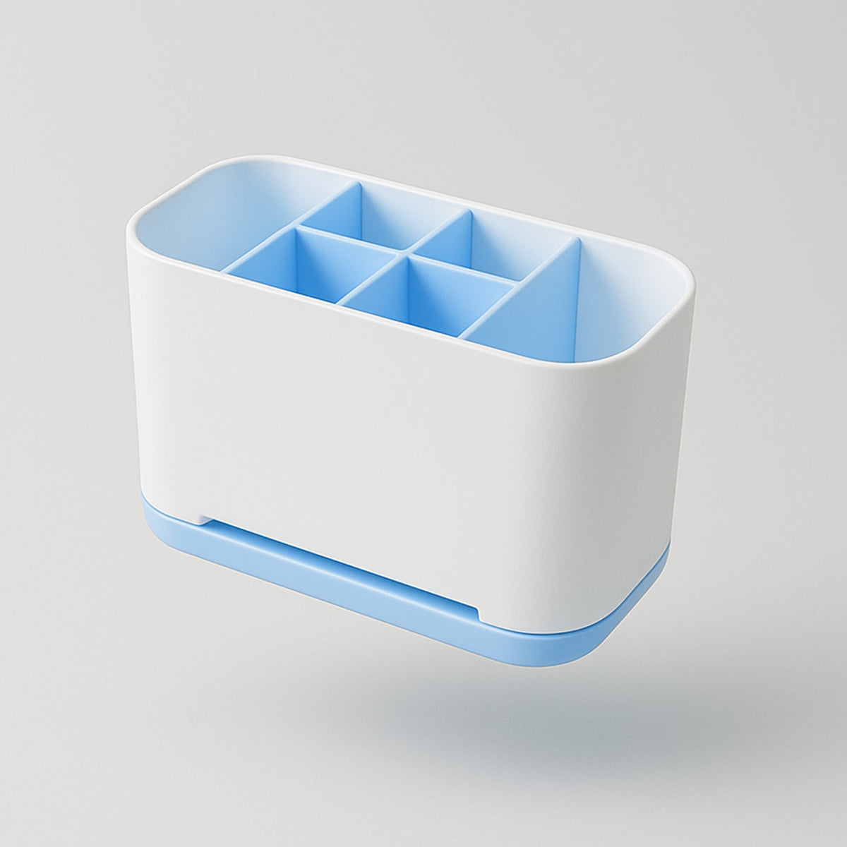 Toothbrush Holder Stand – 6-Compartment Plastic Caddy – alternate view
