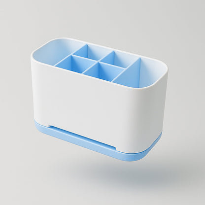 Toothbrush Holder Stand – 6-Compartment Plastic Caddy – alternate view