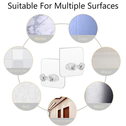 Self-Adhesive Wall Hook – Strong, Transparent & Removable – close-up