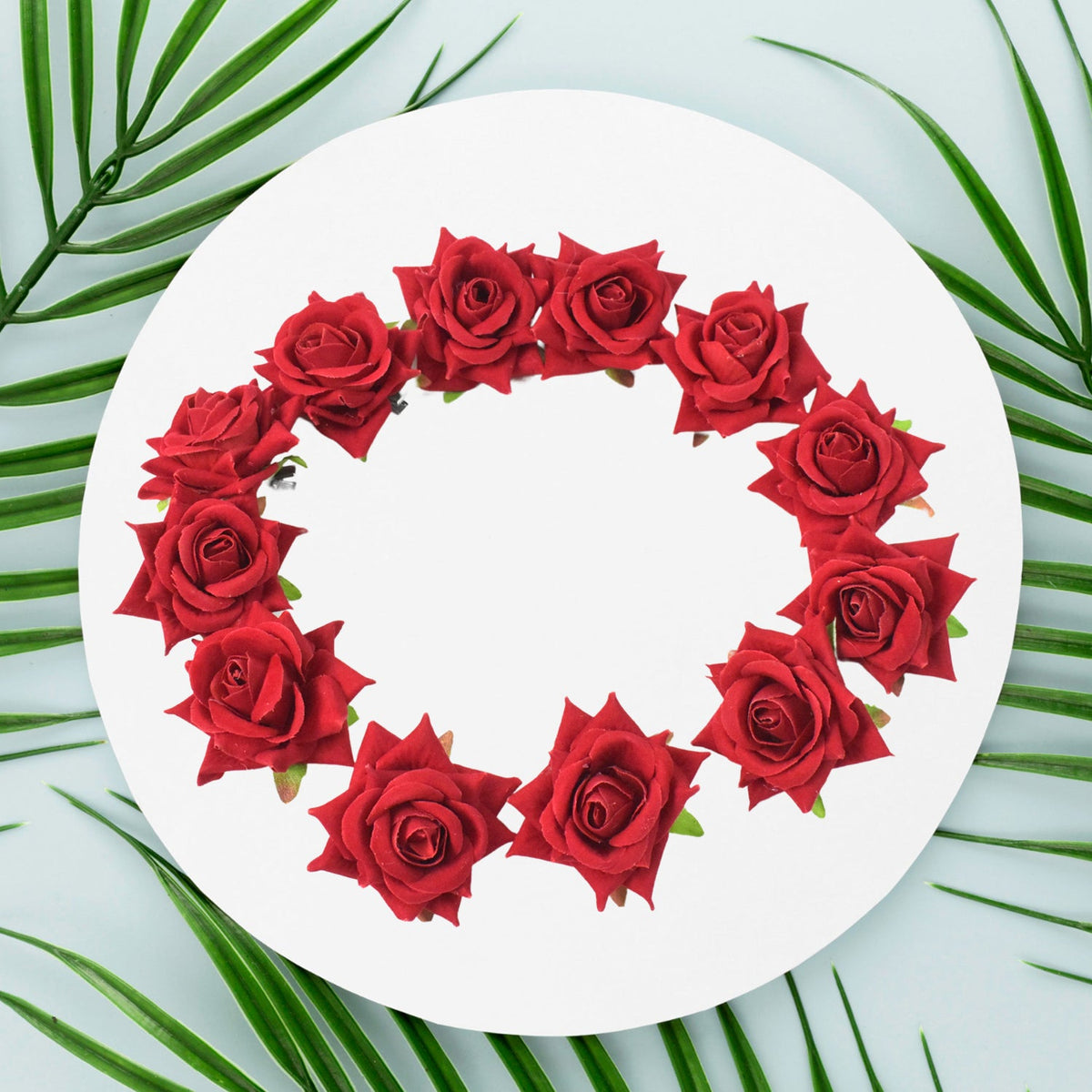 Velvet Rose Hair Clip – Red Flower Design (12 Pcs) – view 6