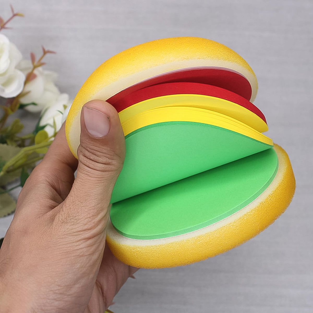 Burger Shaped Sticky Notes – Multicolor Unique Memo Pads – view 8