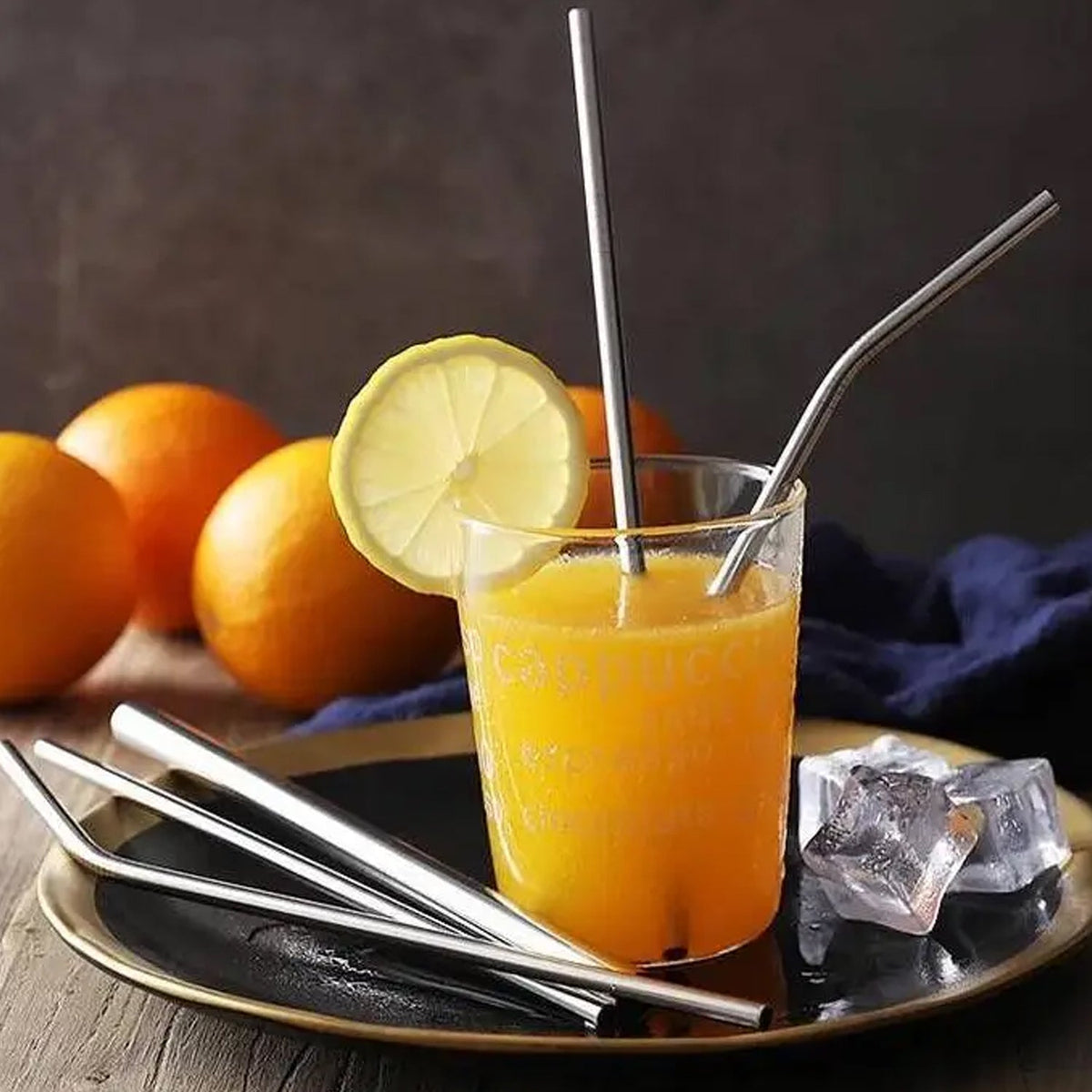Stainless Steel Straws – Reusable set with Travel Case – close-up