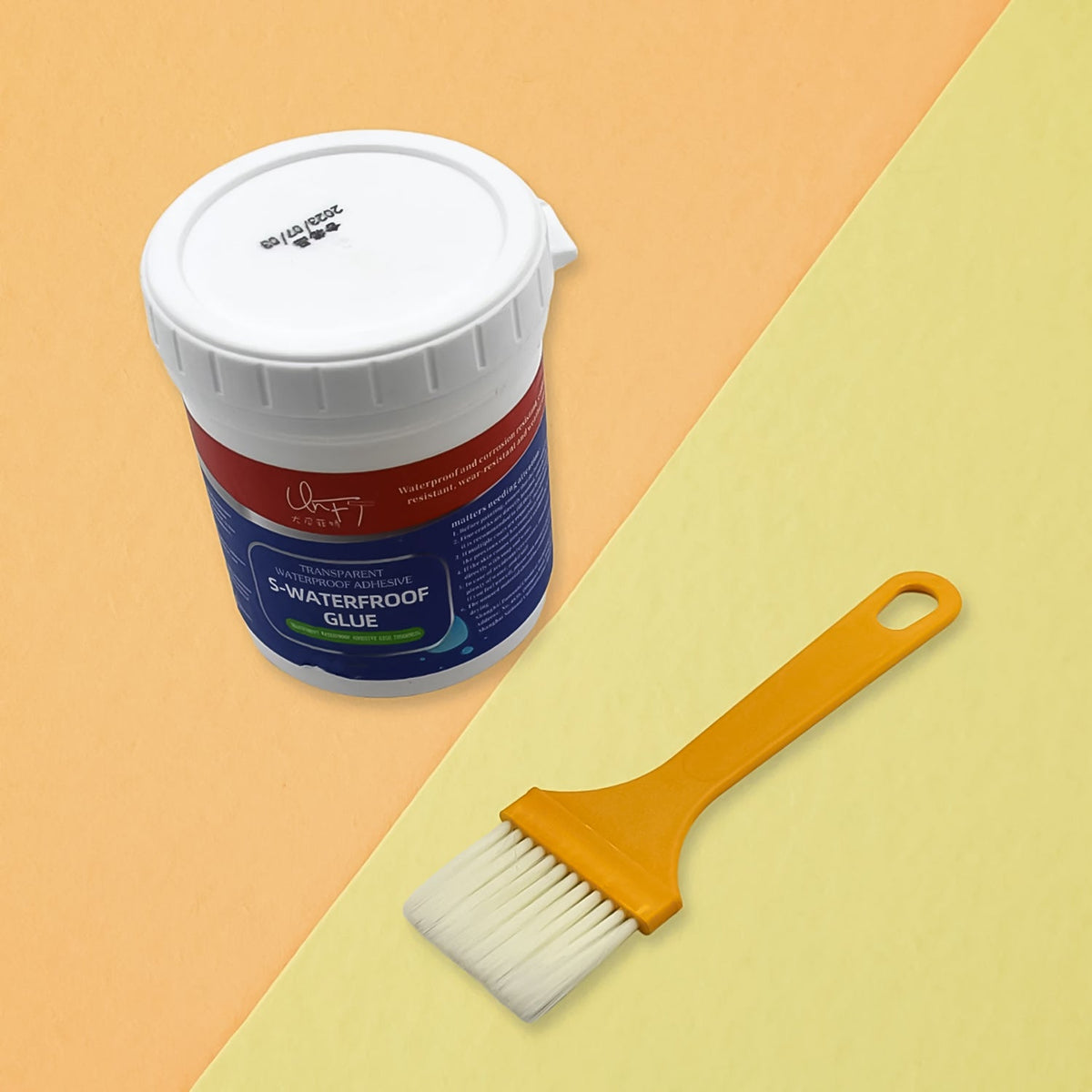 Waterproof Glue – Transparent 300g with Brush – detail view