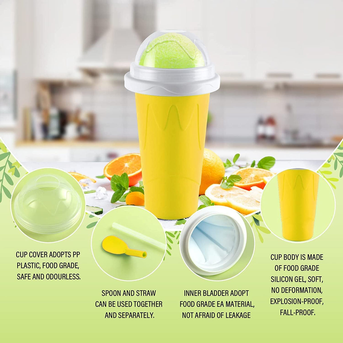 Frozen Smoothies Maker Cup – Double Layer Slushy – close-up