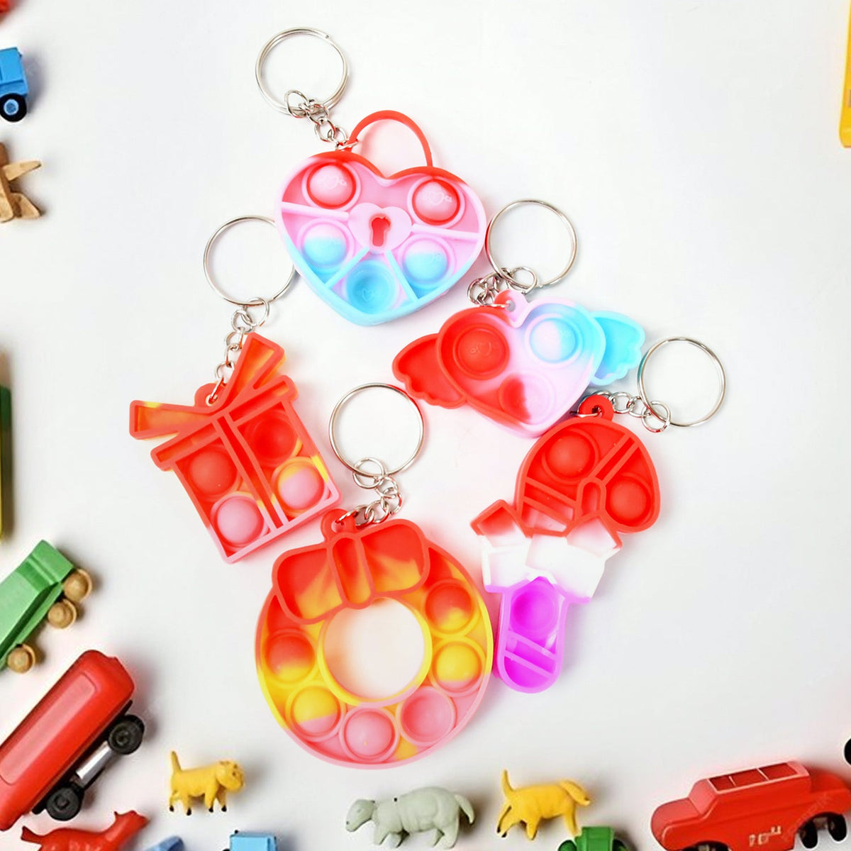 Pop It Keychain – Stress Relief Fidget Toy for Kids