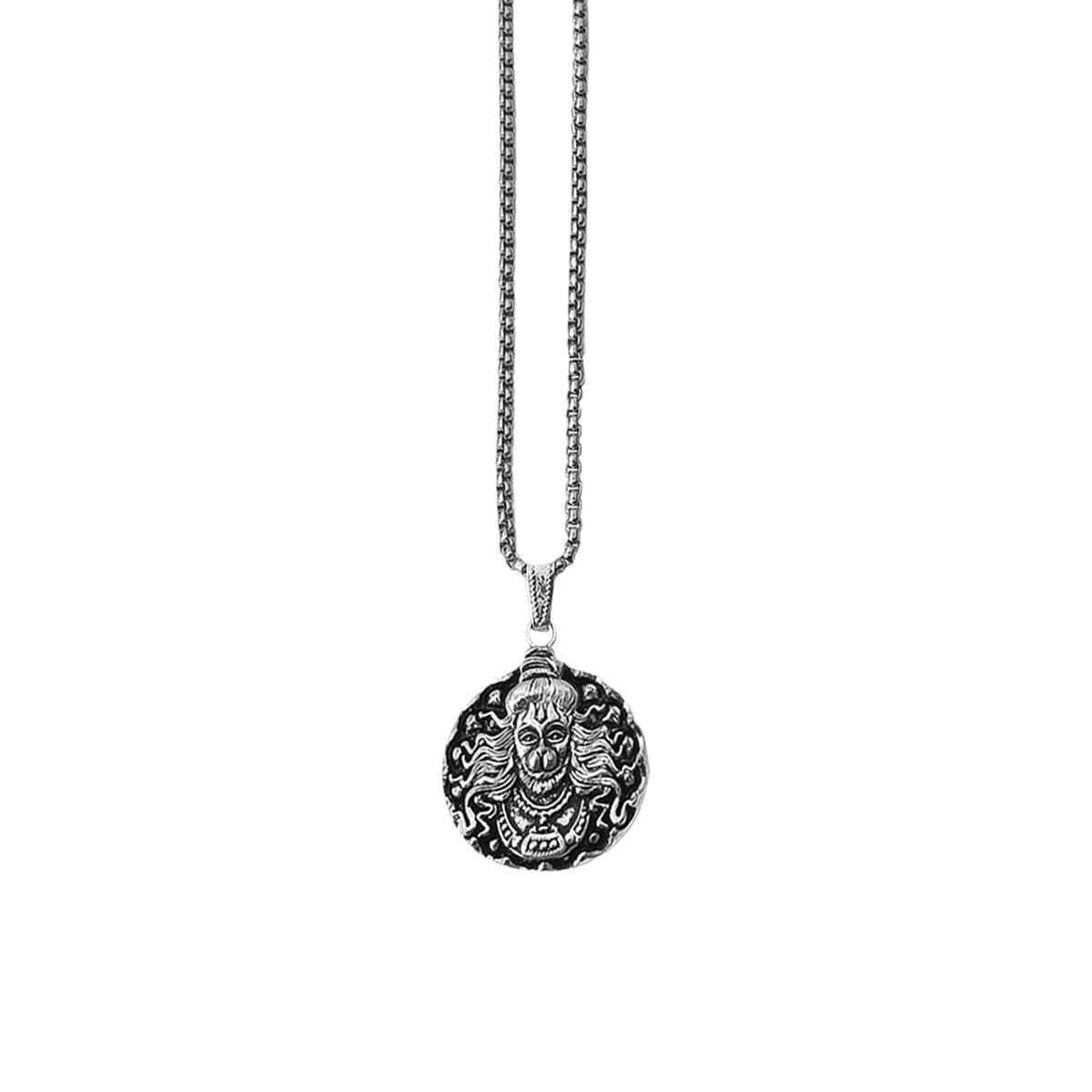 Hanuman Locket – Devotional Silver Pendant