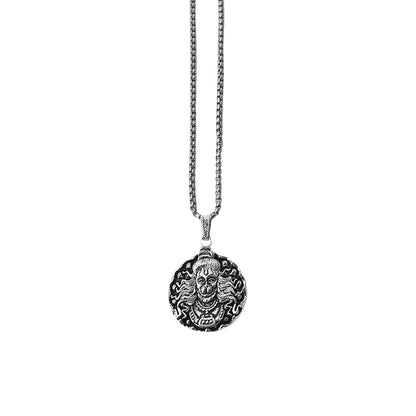 Hanuman Locket – Devotional Silver Pendant