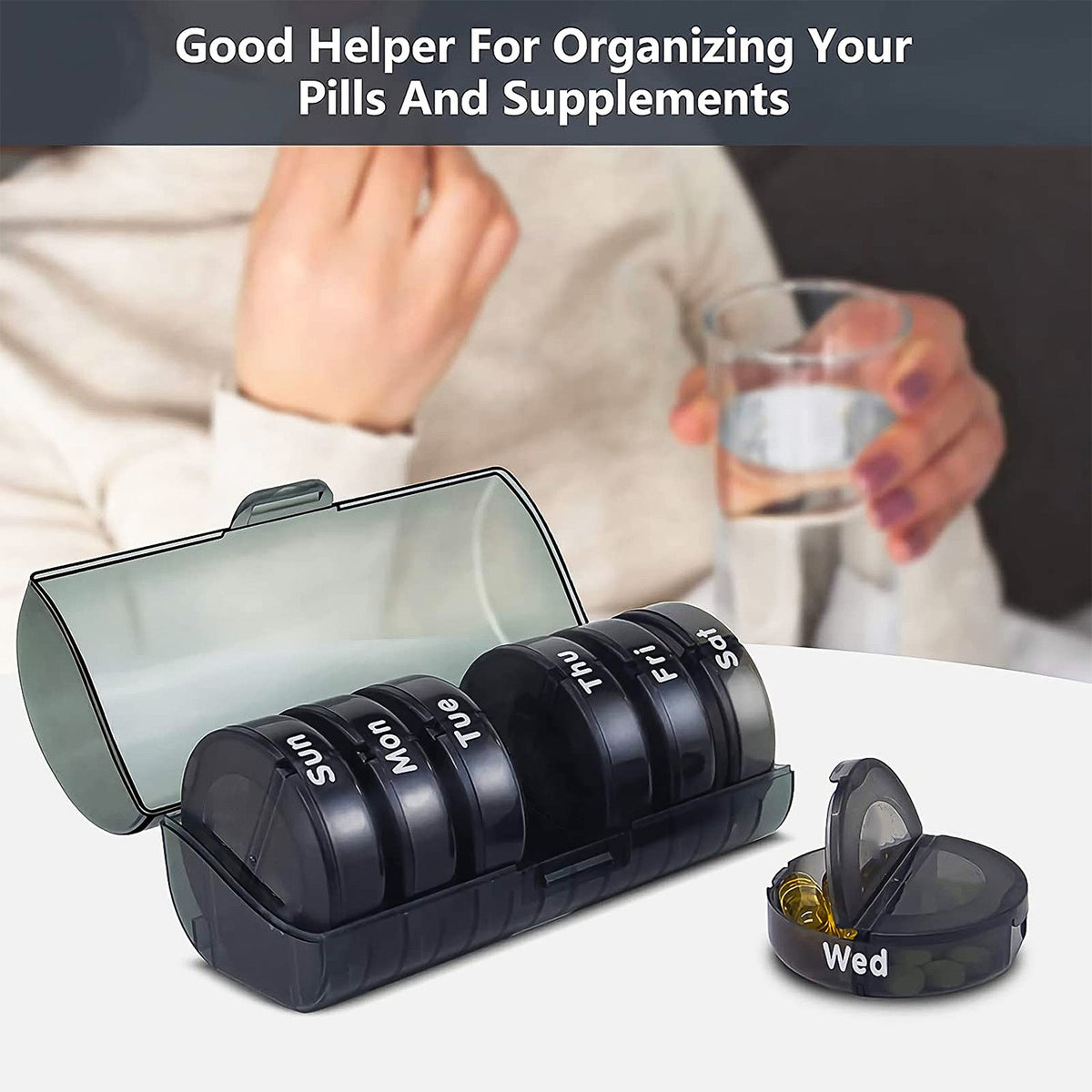 Weekly Pill Organizer – 7 Day AM/PM Medicine Box – view 8