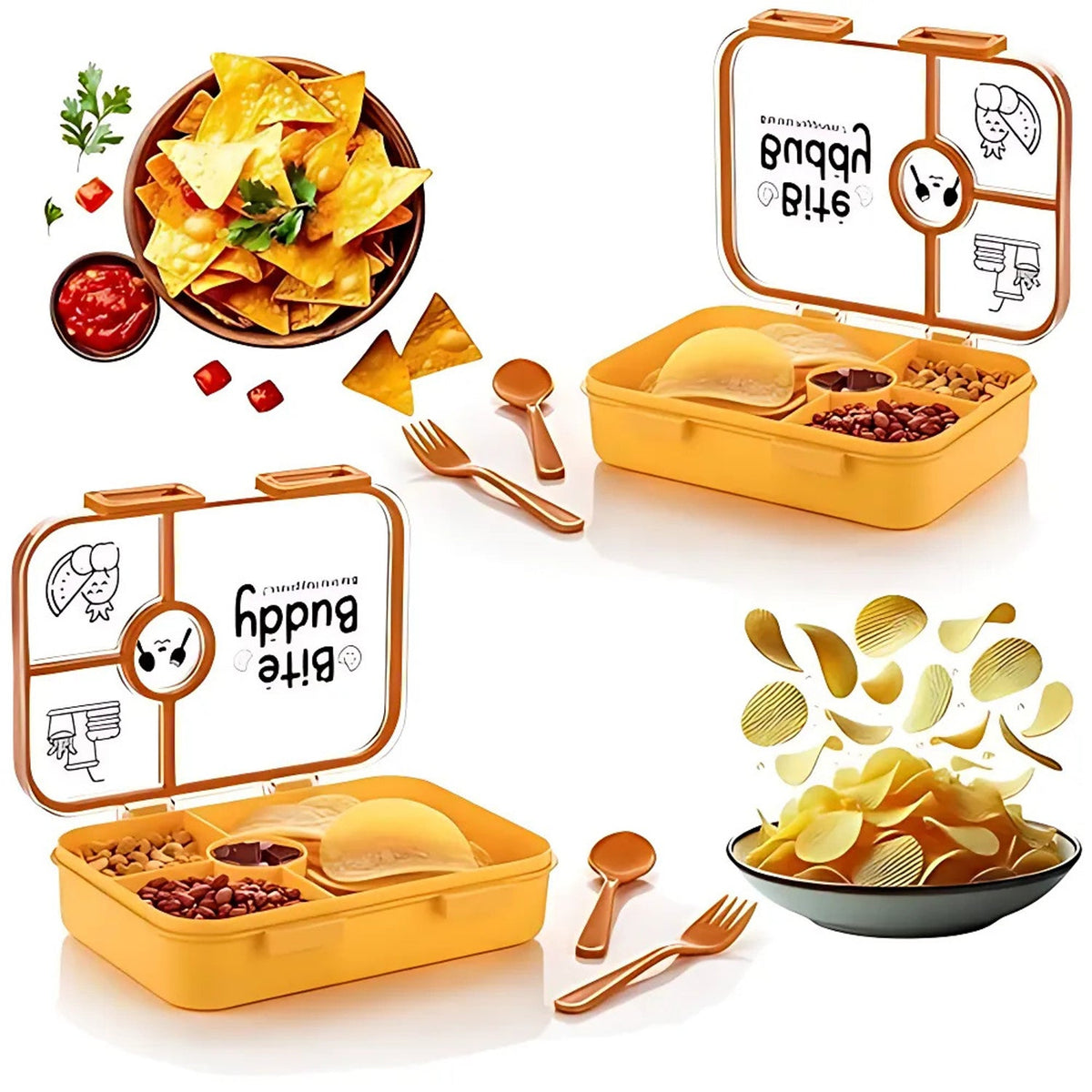 4-Compartment Leak-Resistant Lunch Box – BPA-Free – alternate view
