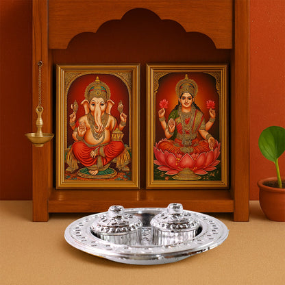 Kumkum Thali Holder – Small Round Puja Plate – view 7