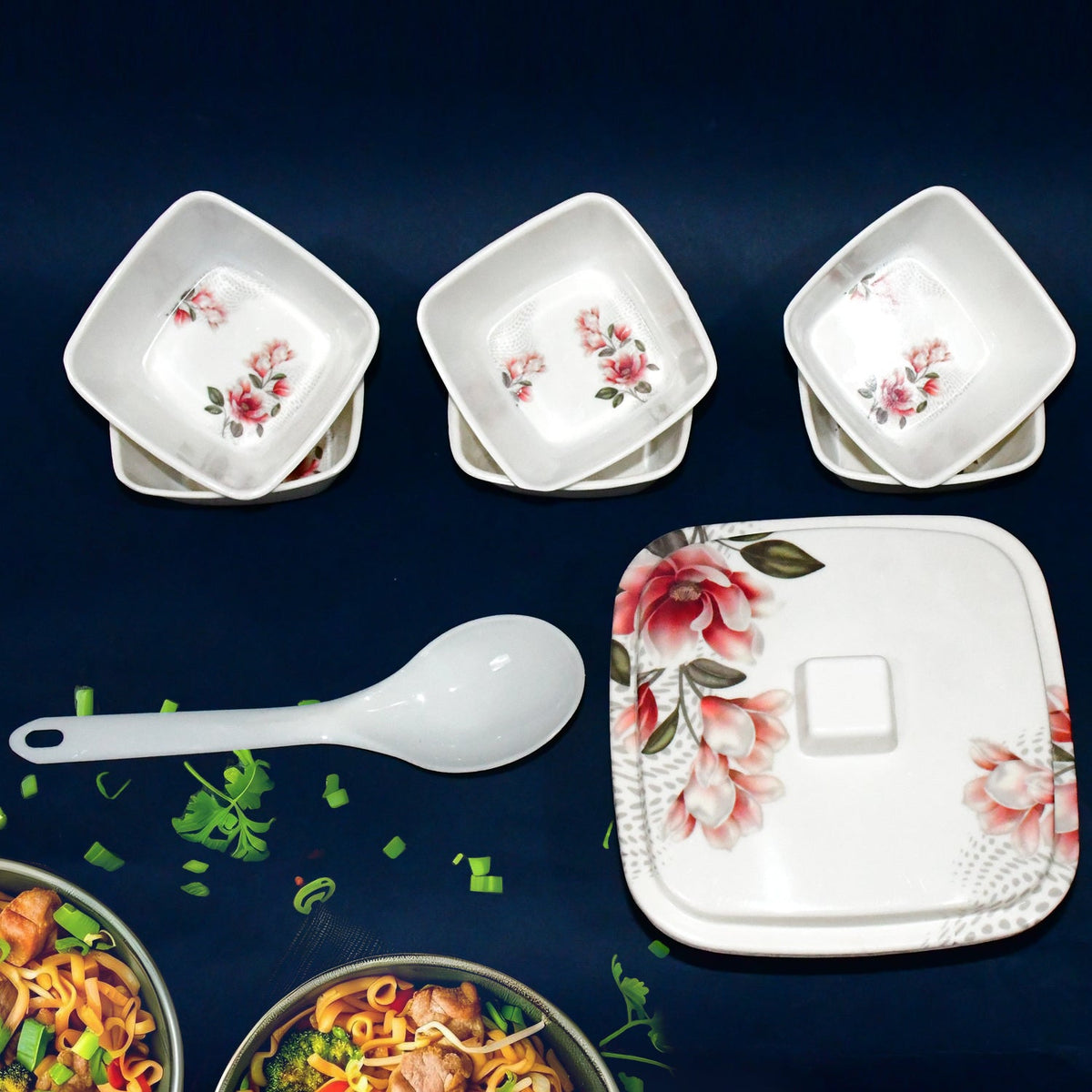 Plastic Dinner set – 9-Piece Lightweight & Durable – close-up