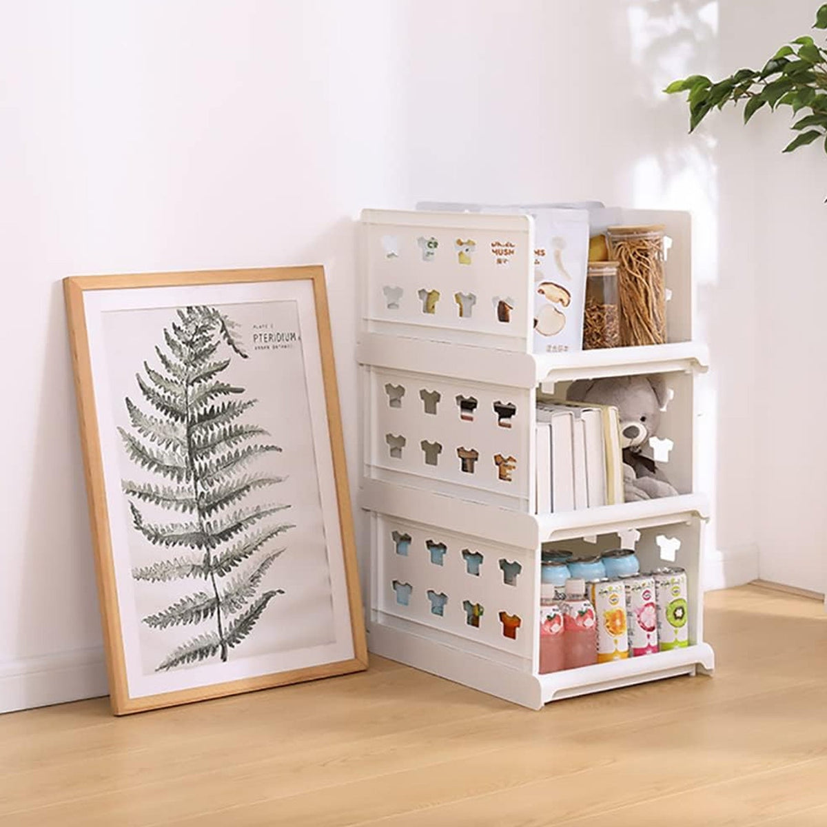 Stackable Storage Organizer – 3 Layer Foldable Utility Cart