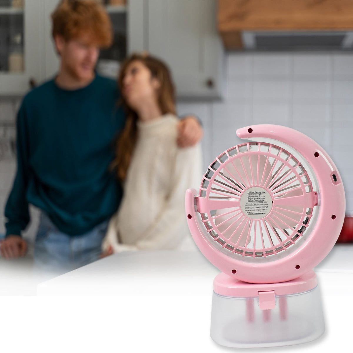 Portable Humidifying Fan – LED Light & USB – view 7