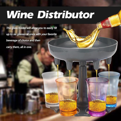 Shot Glass Dispenser – 6-Shot Party set with Tray & Glasses – detail view