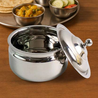 Stainless Steel Ghee Pot with Lid & Spoon – Mirror Finish – view 9