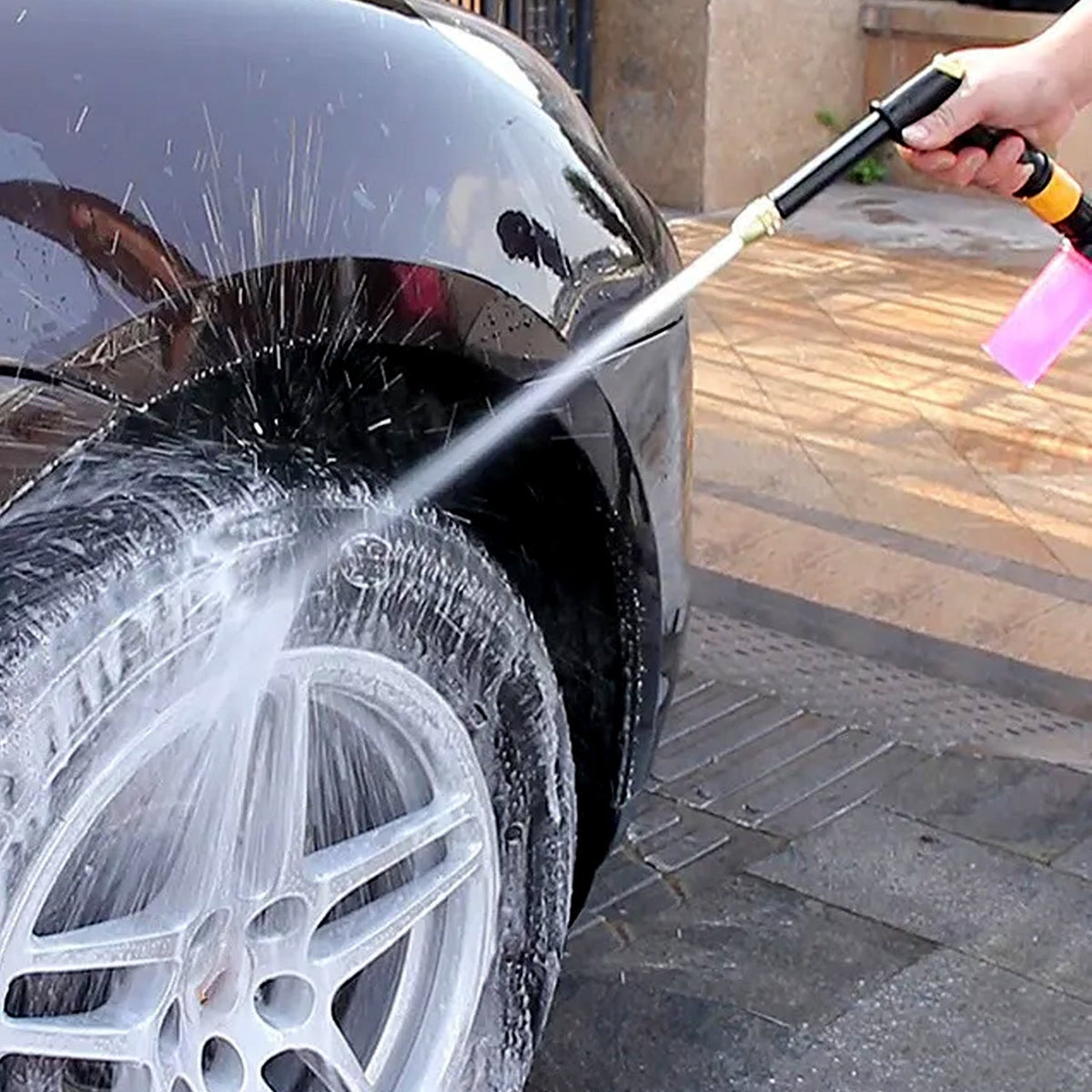 Water Spray Gun – Brass Multi-Mode Nozzle – close-up