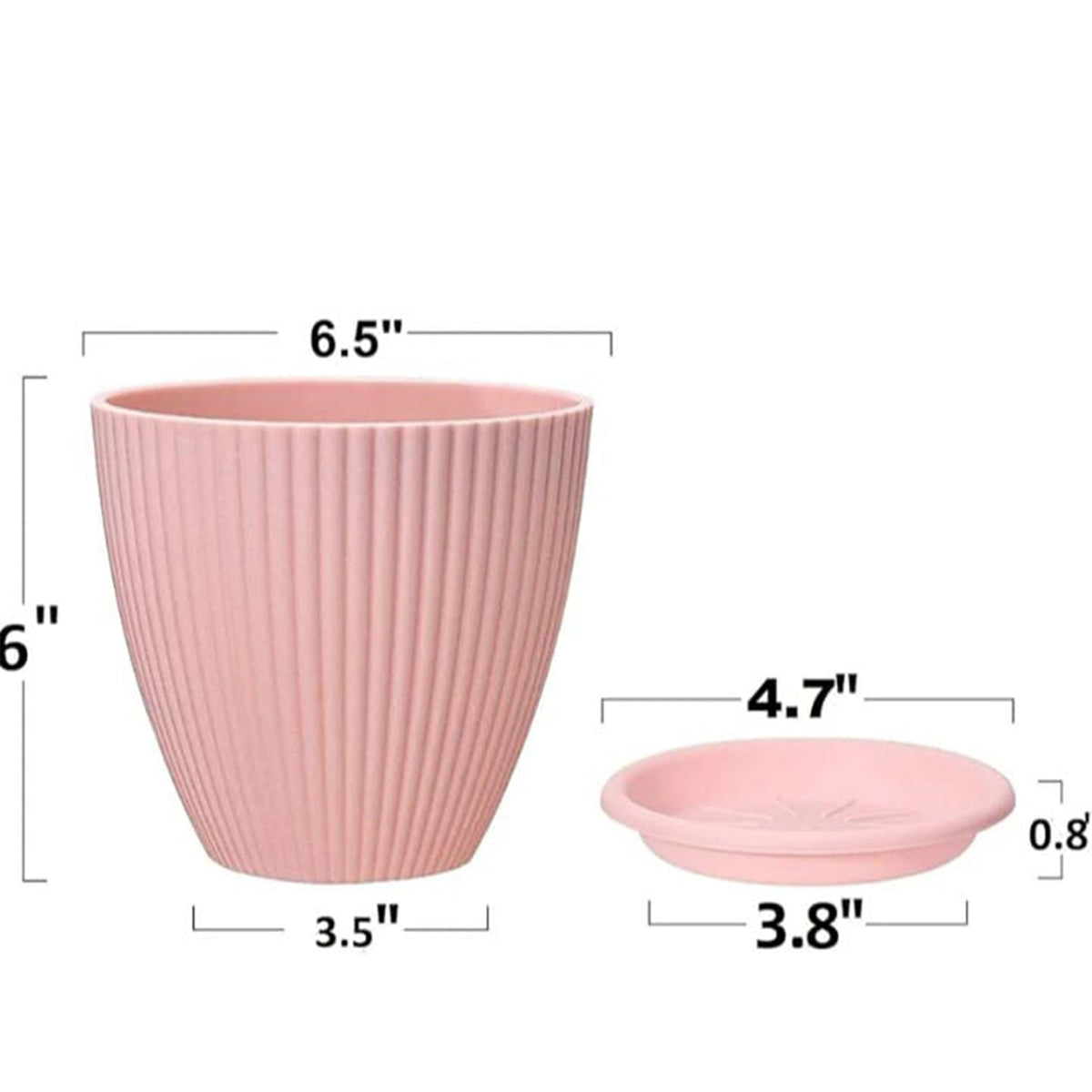 Plastic Flower Pot set – 5 Durable Planters with Trays – view 8