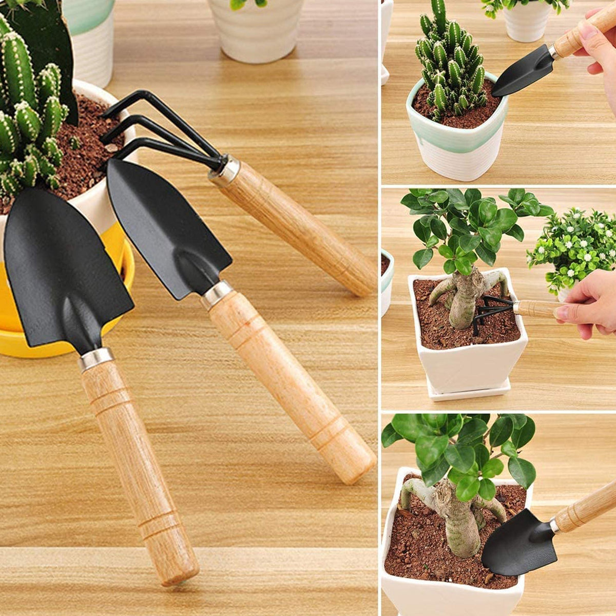 Garden Tool set – 3-Piece Hand Cultivator, Trowel & Fork – view 6