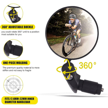 Bar End Bike Mirror – Universal Fit, 360° Rotatable – view 7