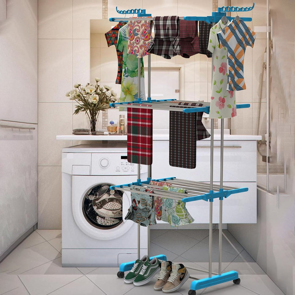 Cloth Drying Stand – 3-Layer Foldable Stainless Steel – view 6