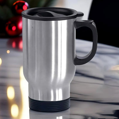 Insulated Coffee Mug – Stainless Steel Travel Cup with Lid – detail view
