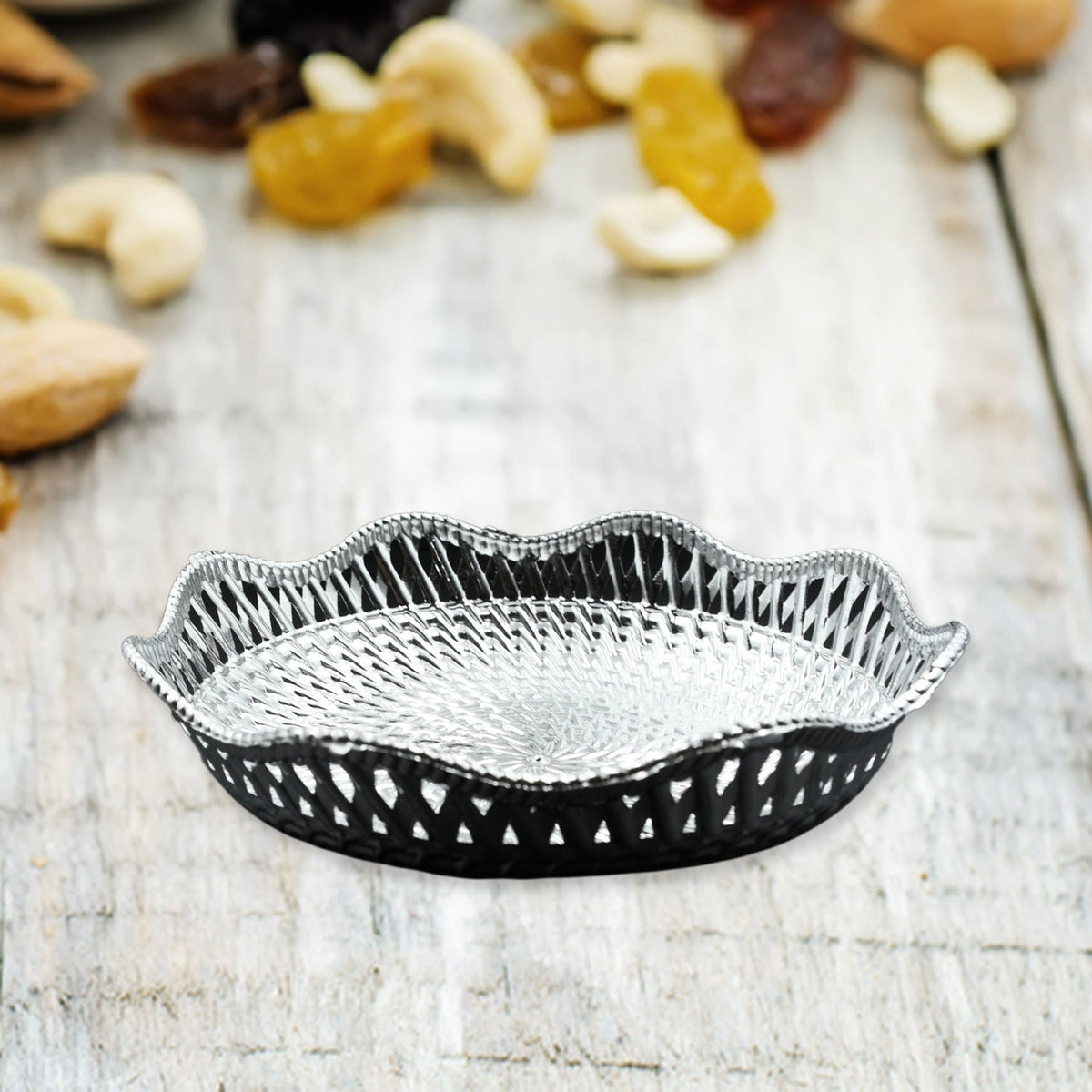 Mukhwas Serving Tray – Durable Plastic, Traditional Round – close-up