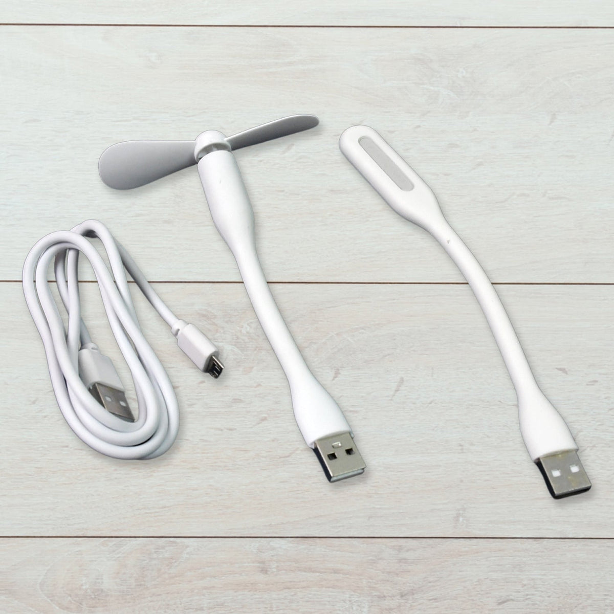 Portable USB Fan set – Mini Fan, LED Light & Cable – view 6