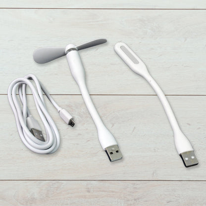 Portable USB Fan set – Mini Fan, LED Light & Cable – view 6
