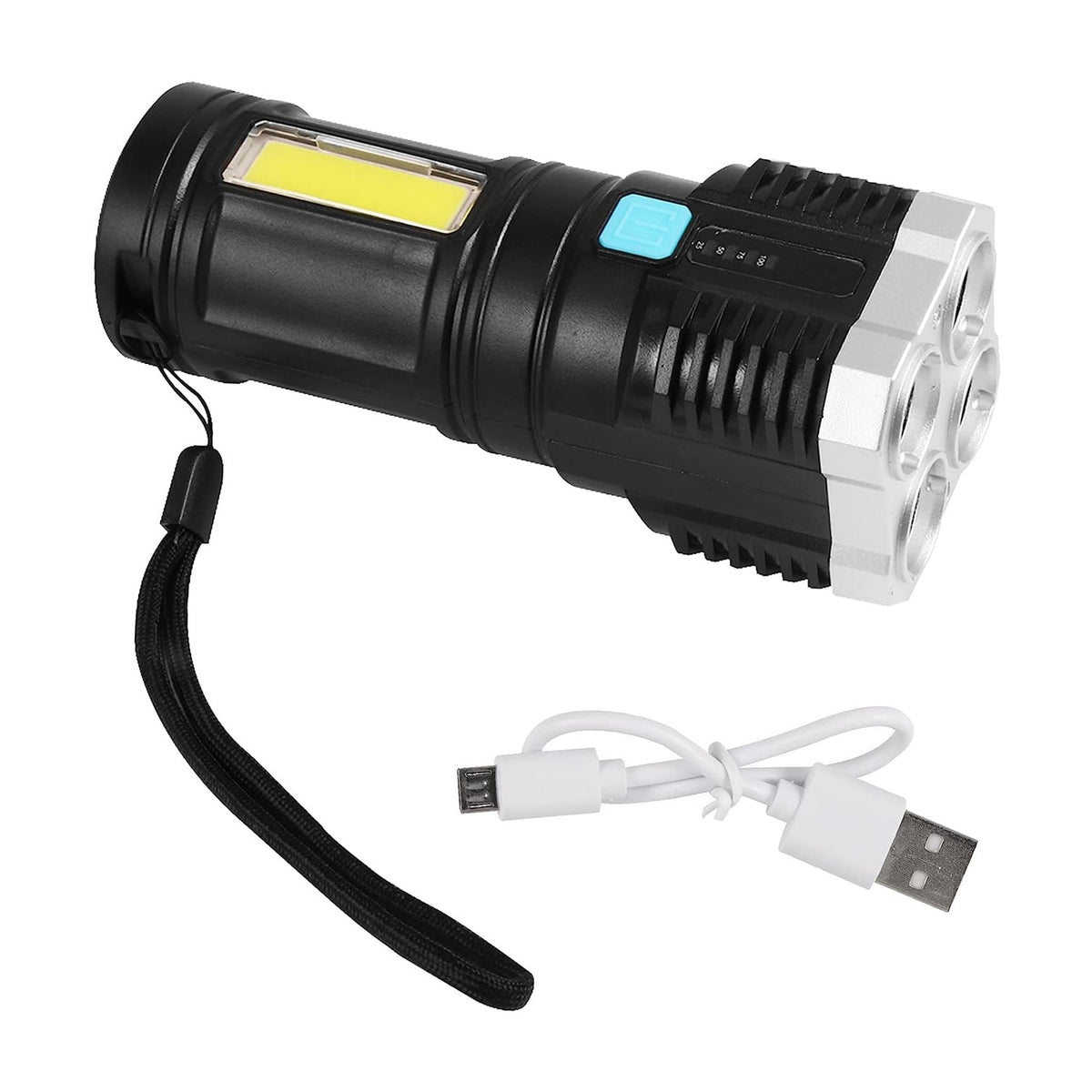 Rechargeable Torch Light 800 Lumens 4 LED Flashlight – close-up