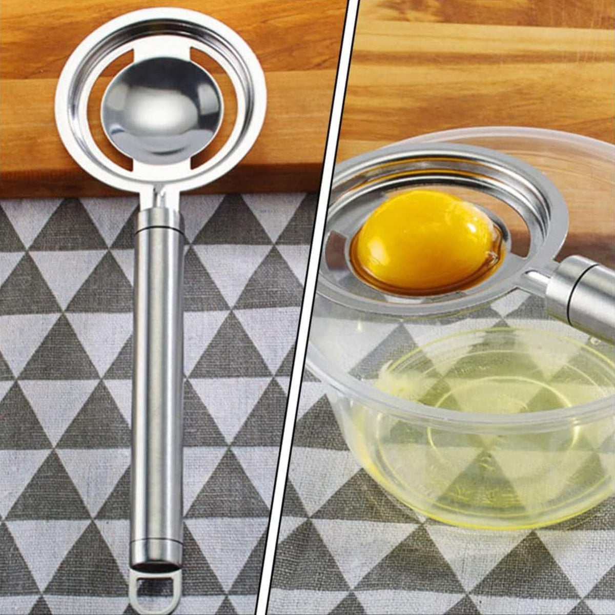 Egg Separator – Stainless Steel Yolk Filter – view 9