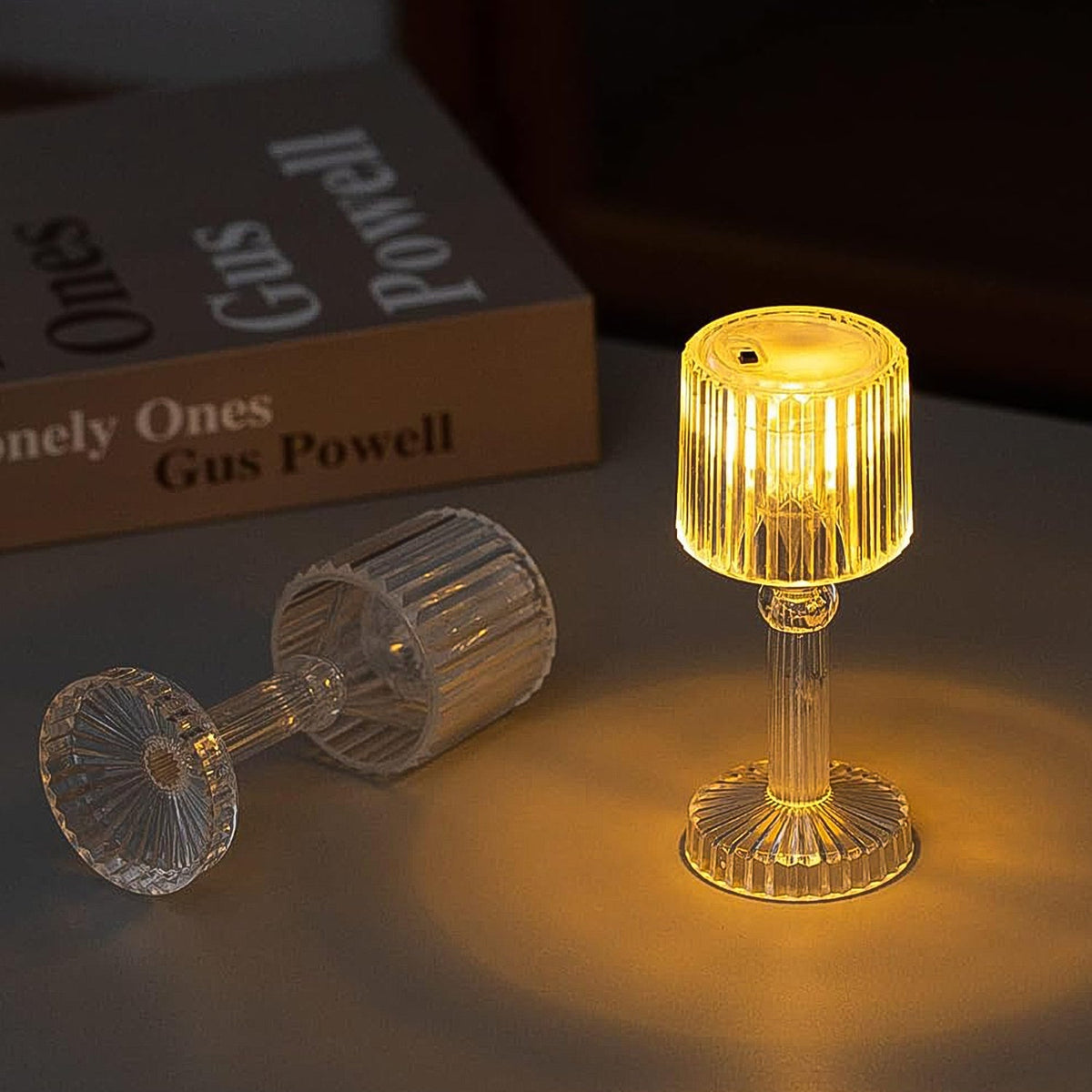 Mini Acrylic LED Desk Lamp – Crystal Design & Portable – close-up