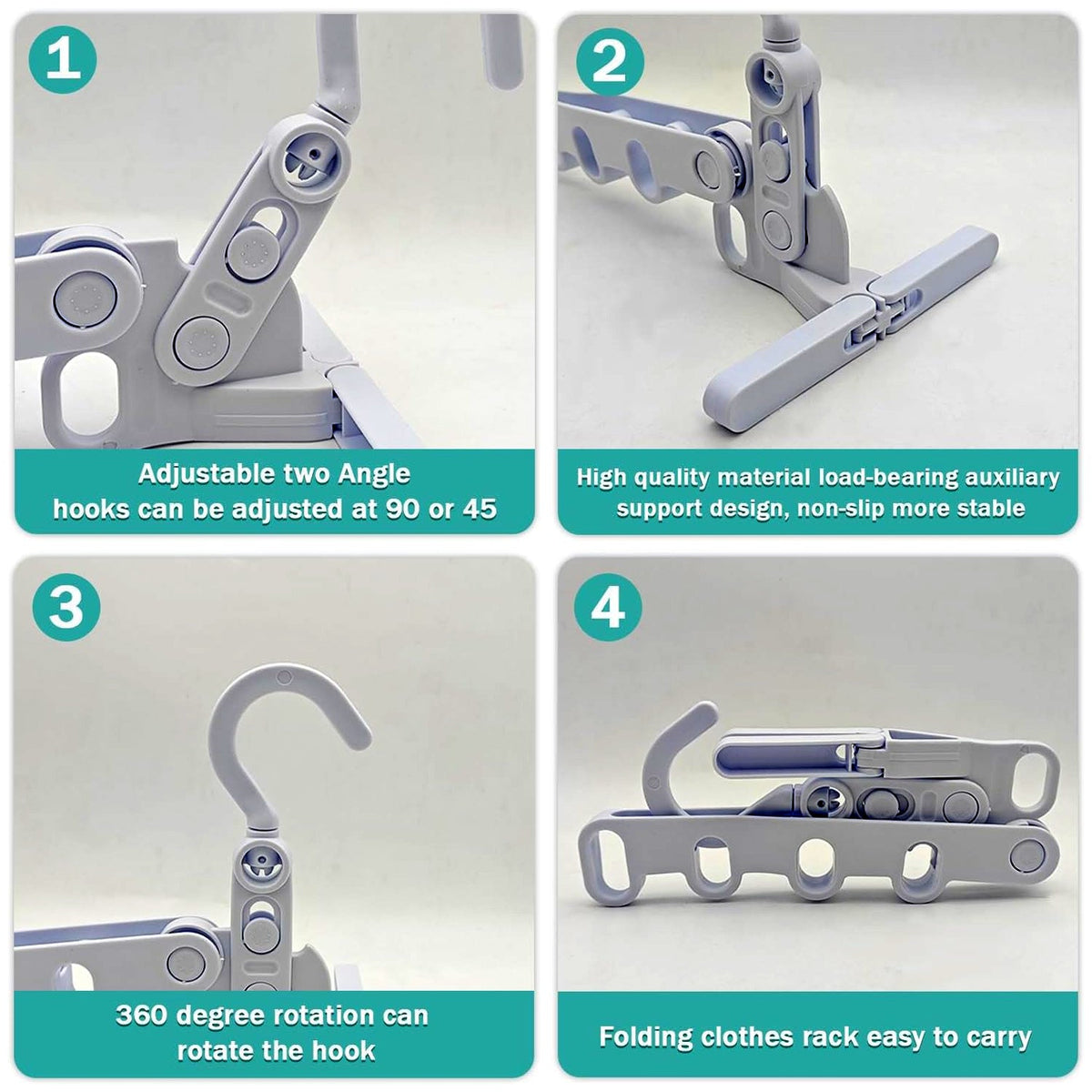 Foldable Clothes Hanger – 5-Hole Space-Saving Travel Rack – view 6
