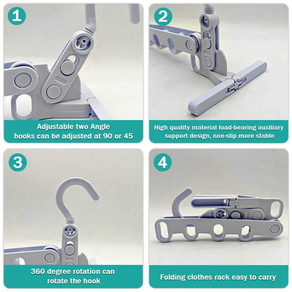 Foldable Clothes Hanger – 5-Hole Space-Saving Travel Rack – view 6