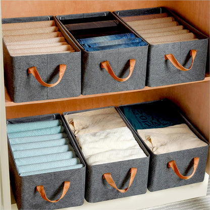 Foldable Storage Box – 46.5 cm Cotton Linen Organizer