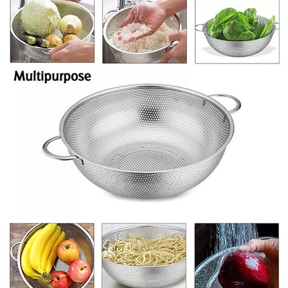 Stainless Steel Colander – Large Mesh Strainer for Kitchen – alternate view