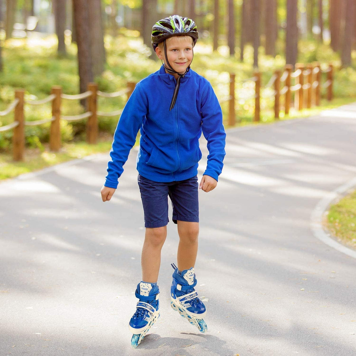 LED Inline Skates – Adjustable Flashing Wheels for All – detail view