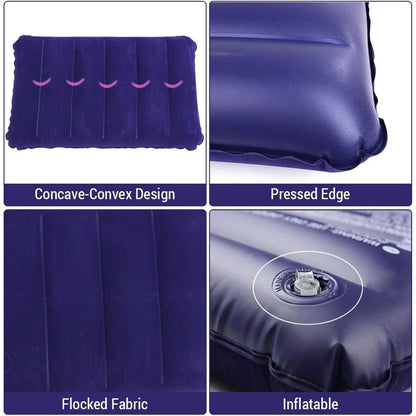Inflatable Travel Pillow – Velvet Air Comfort (Blue) – view 6