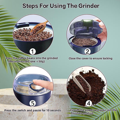 Coffee Grinder Blender – Portable 4-Blade Mini Mixer – view 9